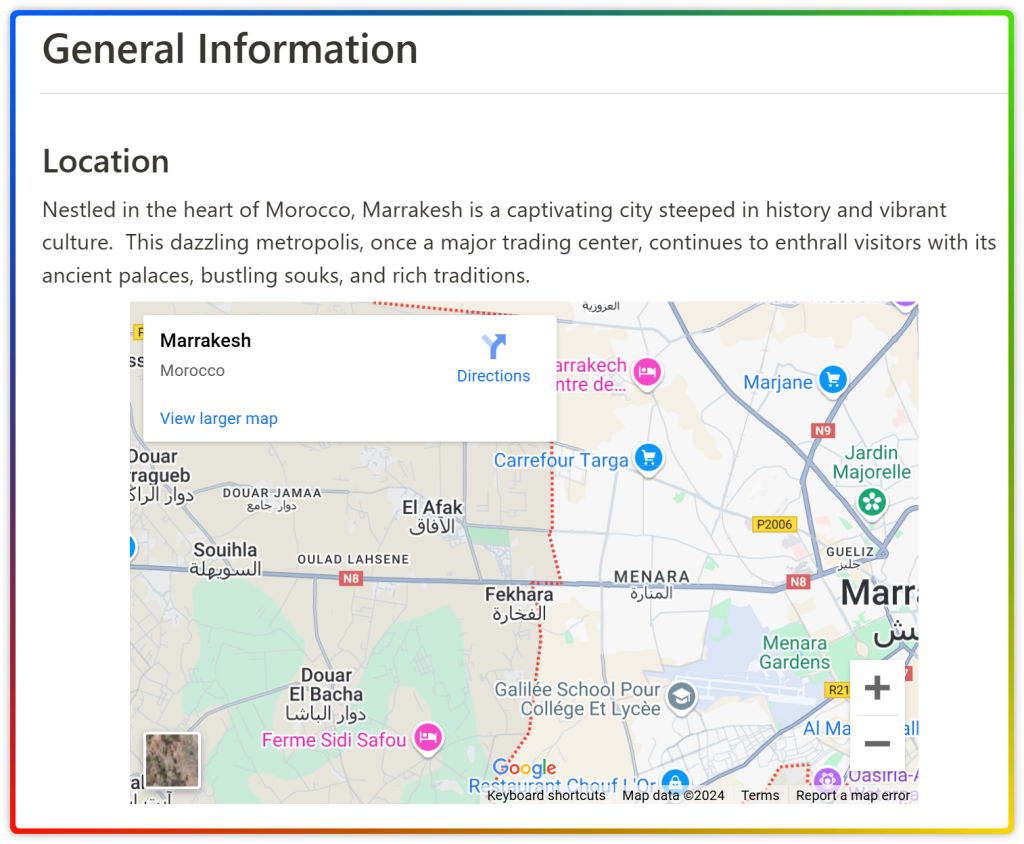 How to Effectively Create Notion Pages 9 Marrakesh Notion page with information