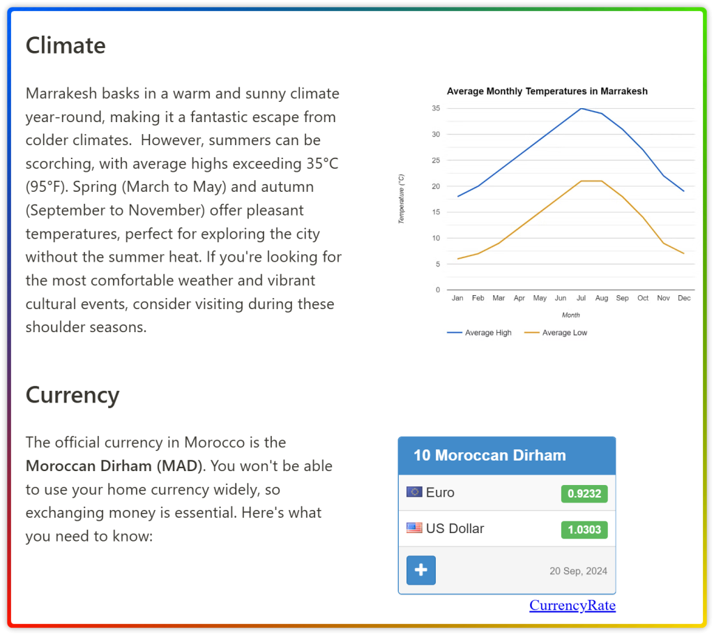 How to Effectively Create Notion Pages 10 Notion Marrakesh page climate and currency template