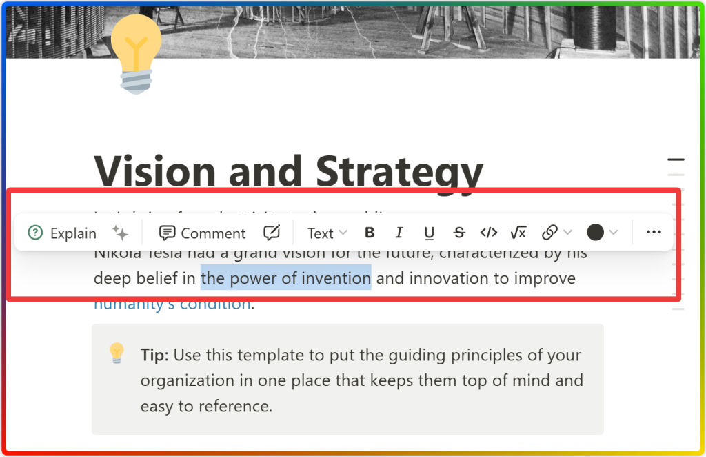 How to Navigate Notion 22 Notion editing text tool bar