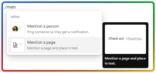 Deep Dive into Notion Blocks 109 Notion inline block mention a page