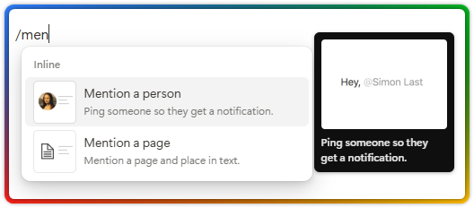 Deep Dive into Notion Blocks 107 Notion inline block mention a person
