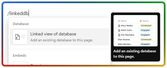 Deep Dive into Notion Blocks 85 Notion linked view of database
