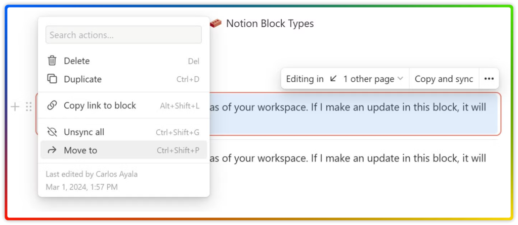 Deep Dive into Notion Blocks 12 Synced blocks in Notion