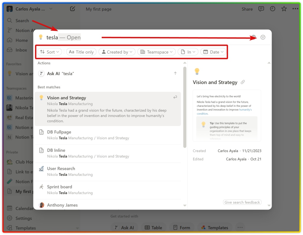 How to Navigate Notion 6 Notion Search feature in 2025